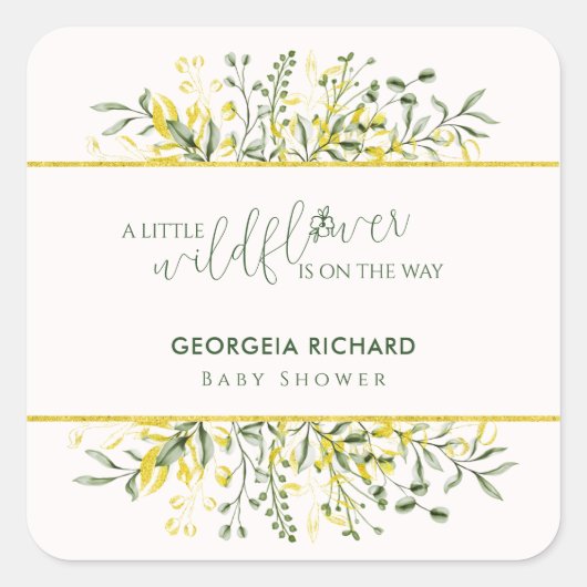 Rustic Golden Frame Wildflower on the way  Sticker (Vorderseite)