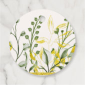 Rustic Golden Frame Wildflower on Way  Baby Shower Geschenkanhänger (Rückseite)