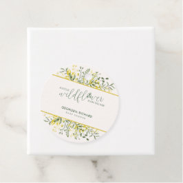 Rustic Golden Frame Wildflower on Way Baby Shower Geschenkanhänger