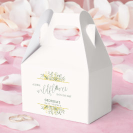 Rustic Golden Frame Wildflower on Way Baby Shower Geschenkschachtel