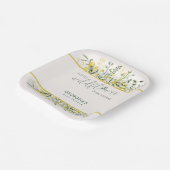 Rustic Golden Frame Wildflower on Way  Baby Shower Pappteller (Gewinkelt)