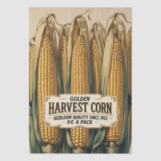 Rustic Golden Harvest Corn Fall Vintage Decoupage Seidenpapier