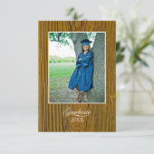 Rustic Graduation Celebration with Photo Einladung (Stehend Vorderseite)