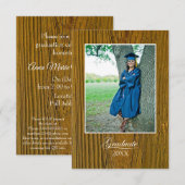 Rustic Graduation Celebration with Photo Einladung (Vorne/Hinten)