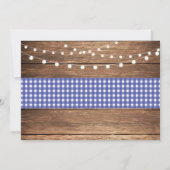 Rustic Graduation Party Blue Karo Chalk GRILLEN Fo Einladung (Rückseite)