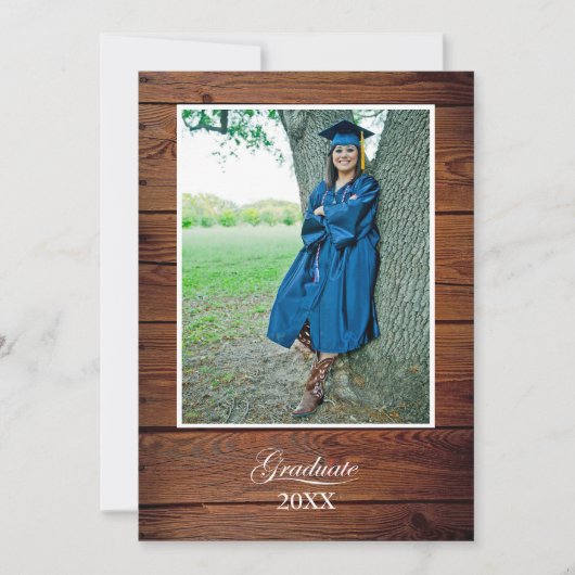 Rustic Graduation Party Invitation string lights Einladung (Vorderseite)