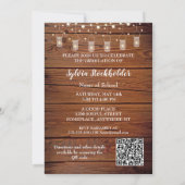 Rustic Graduation Party Invitation string lights Einladung (Rückseite)