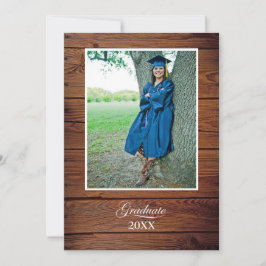 Rustic Graduation Party Invitation with photo Einladung