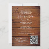 Rustic Graduation Party Invitation with photo Einladung (Rückseite)