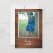 Rustic Graduation Party Invitation with photo Karte (Vorderseite)