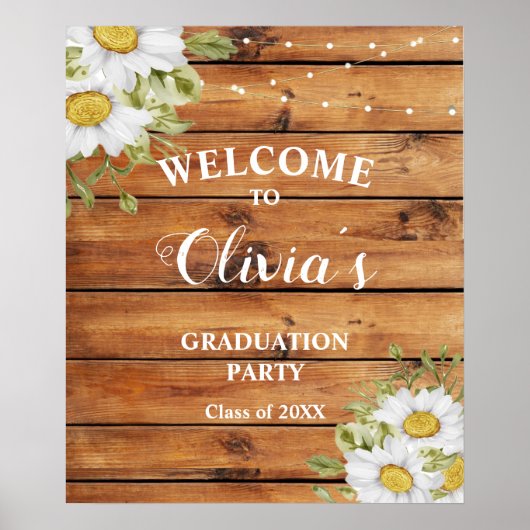 Rustic Graduation  welcome sign Poster (Vorne)