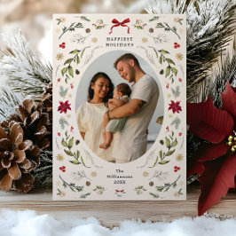 Rustic Grandmillenniall Holiday Photo Card Einladung