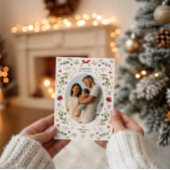 Rustic Grandmillenniall Holiday Photo Card Einladung