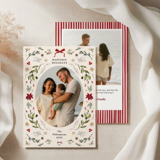 Rustic Grandmillenniall Holiday Photo Card Einladung