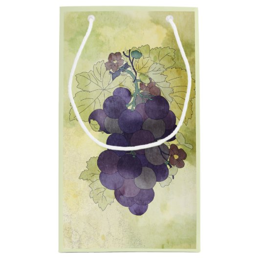 Rustic Grapes Personalized Kleine Geschenktüte (Rückseite)