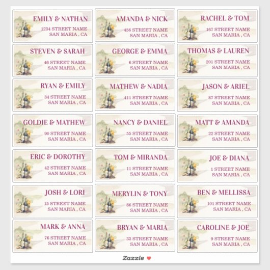 Rustic Grapevine Wedding Guest Address Labels (Blatt)
