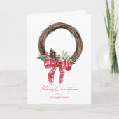Rustic Grapevine Wreath Frohe Weihnachten (Vorderseite)