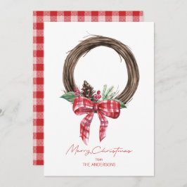 Rustic Grapevine Wreath Frohe Weihnachten