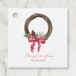 Rustic Grapevine Wreath Frohe Weihnachten Geschenkanhänger