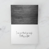 Rustic Gray Barnwood Danke-Karte Karte (Innenseite)