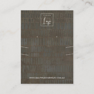 RUSTIC GRAY BRONZE LINE NECKLACE EARRING DISPLAY VISITENKARTE