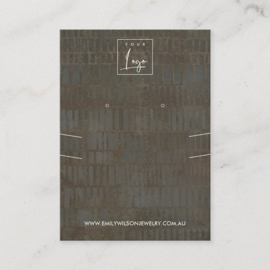 RUSTIC GRAY BRONZE LINE NECKLACE EARRING DISPLAY VISITENKARTE (Vorderseite)
