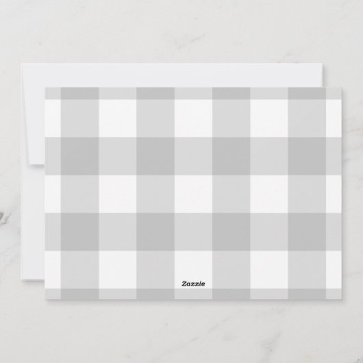 Rustic Gray Gingham Frohe Weihnachten (Rückseite)