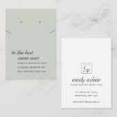 RUSTIC GRAY GREEN MAMA GIFT NECKLACE EARRING CARD PLATZKARTE (Vorne/Hinten)