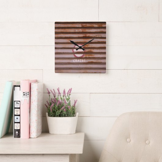 Rustic Grazie Shutter Napoli 1 Quadratische Wanduhr (Lesesaal)