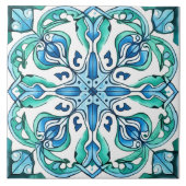 Rustic Green Azulejo Fliese (Vorderseite)