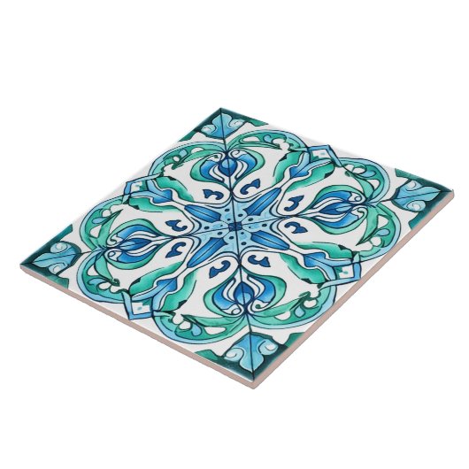 Rustic Green Azulejo Fliese (Seite)
