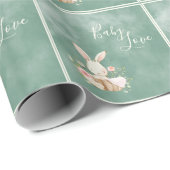 RustIc Green Baby Liebe Script Baby Shower Geschenkpapier (Rolleneckpunkt)