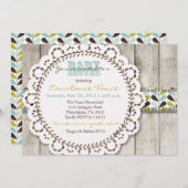 Rustic Green Blue Baby Boy Dusche Einladung (Vorne/Hinten)