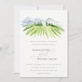 Rustic Green Blue Winery Vineyard Wedding QR Code Einladung (Vorderseite)