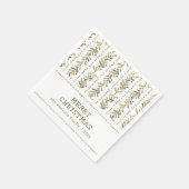 Rustic Green Botanical Christmas Serviette (Ecke)