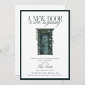 Rustic Green Door New Home Housewarming  Einladung (Vorne/Hinten)