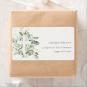 Rustic Green Eucalyptus Fern Foliage Cross Address (Insitu)