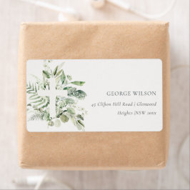 Rustic Green Eucalyptus Fern Foliage Cross Address