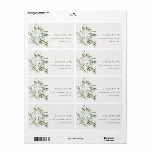 Rustic Green Eucalyptus Fern Foliage Cross Address (Vorne)