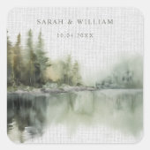 Rustic green forest Wedding Sticker (Vorderseite)