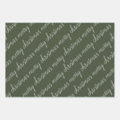 Rustic Green frohe Weihnachtsbaumferien Geschenkpapier Set (Vorderseite 2)