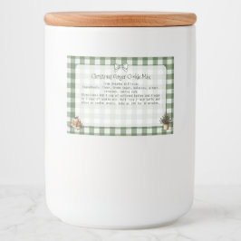 Rustic Green Gingham Christmas Trees Backing Mix Lebensmitteletikett