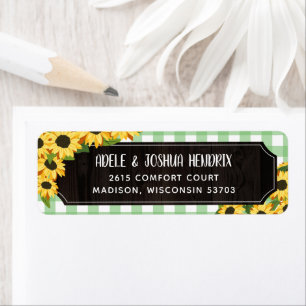Rustic Green Gingham & Sunflowers GRILLEN Baby Sho