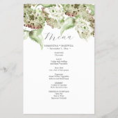 Rustic Green Hydrangea Wedding Decor Menus Flyer (Vorne)