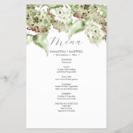 Rustic Green Hydrangea Wedding Decor Menus Flyer