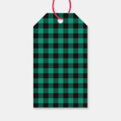 Rustic Green Kariert Frohe Weihnachten Geschenkanhänger (Rückseite)
