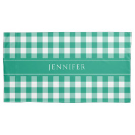 Rustic Green Kariert Gingham Kissenbezug