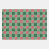 Rustic Green Kariert Patterns Weihnachten Geschenkpapier Set (Vorderseite 3)