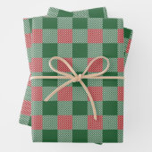 Rustic Green Kariert Patterns Weihnachten Geschenkpapier Set (Beispiel)
