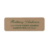Rustic Green Kraft Wedding Return Address Label (Vorne)